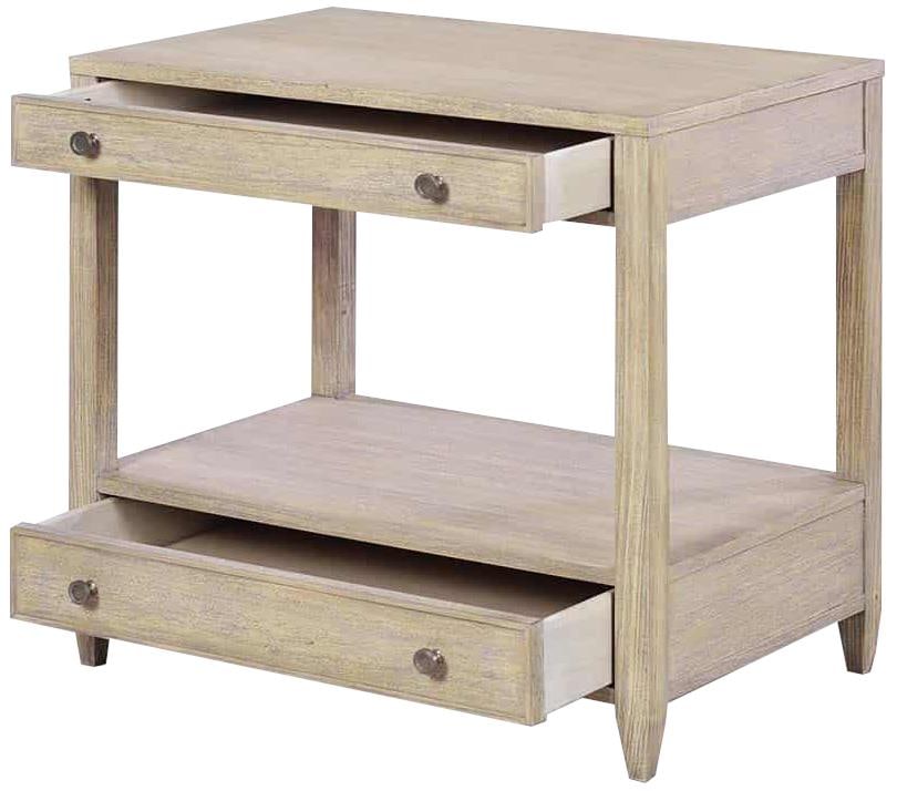 Oliver Home Solid Wood Side Table with Brass Accents (1 of 4)