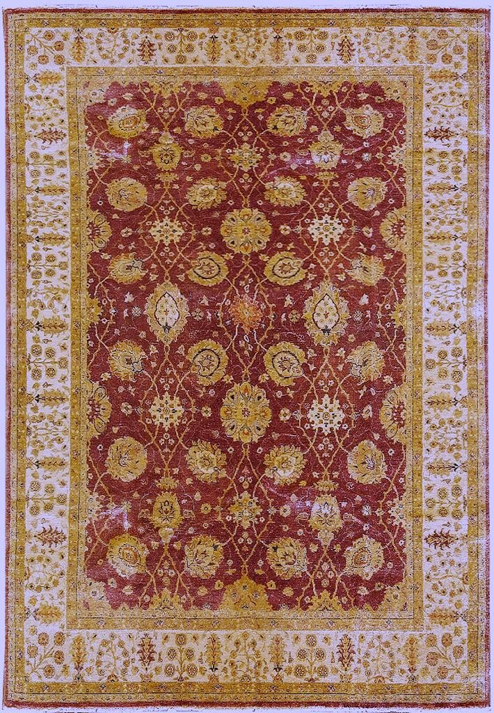8 x 10 Handwoven Chobi Peshawar Zigler Rug Mauve Rust Wool (1 of 10)
