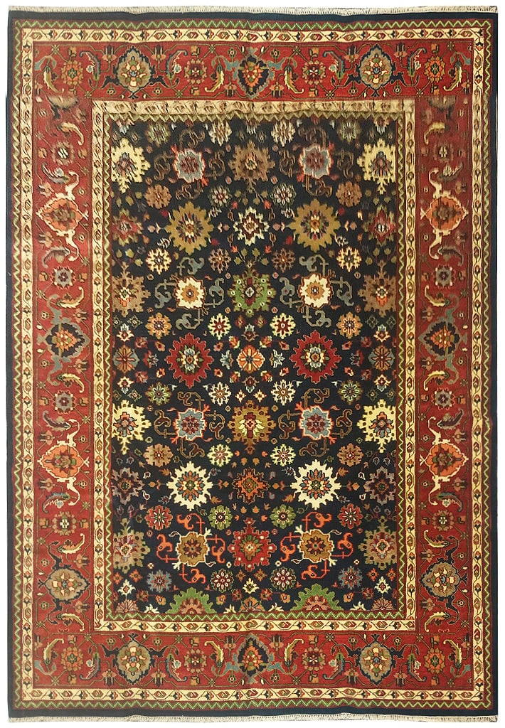 10 x 14 New Handmade Mahal Rug Dark Blue Premium Wool: 10 x 14 New Handmade Mahal Rug Dark Blue Premium Wool Free continental US Shipping Introducing our stunning 10' x 13.10' Handmade Mahal Rug in Dark Blue, a perfect blend of traditional craftsmanship a