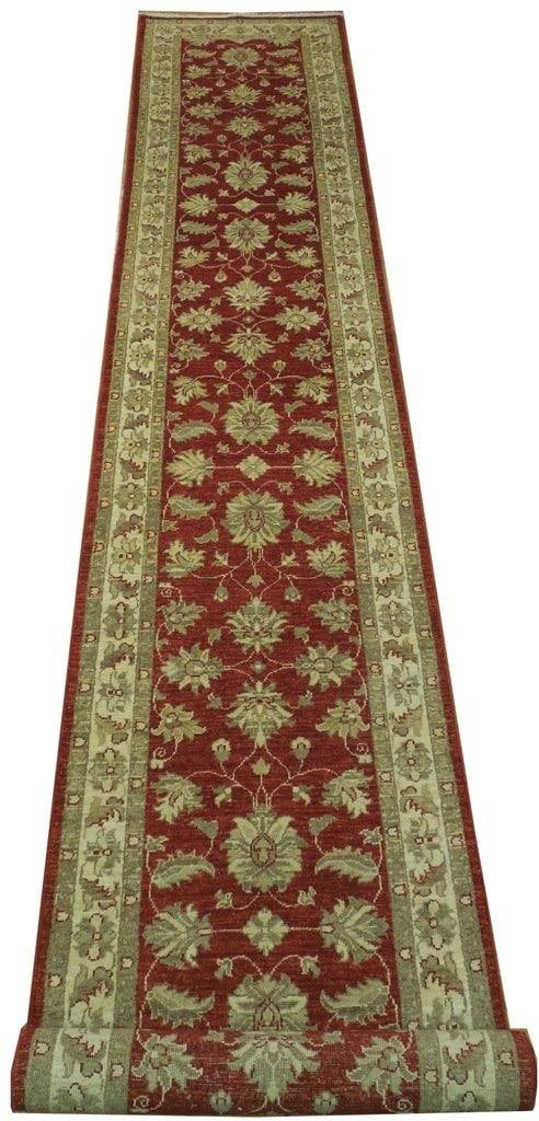 Handcrafted 2.6 x 14.3 Red Chobi Peshawar Design Rug (1 of 6)