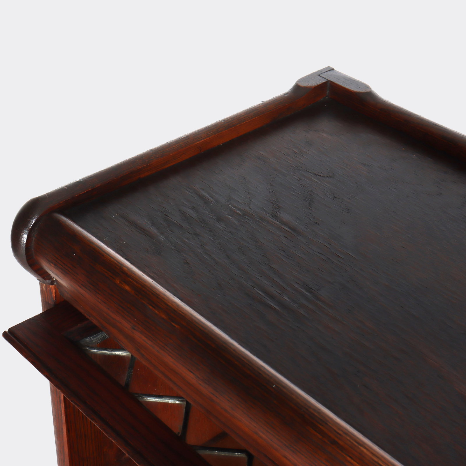 Oak Barrister Bookcase by Lundstrom 2-Stack Leaded Glass C1910 - 11