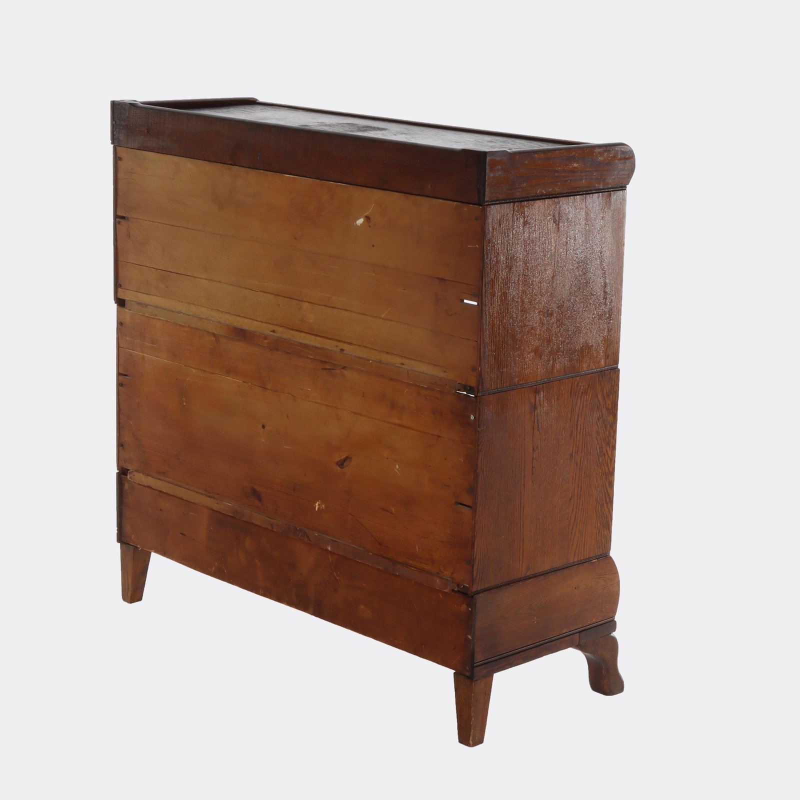 Oak Barrister Bookcase by Lundstrom 2-Stack Leaded Glass C1910 - 12