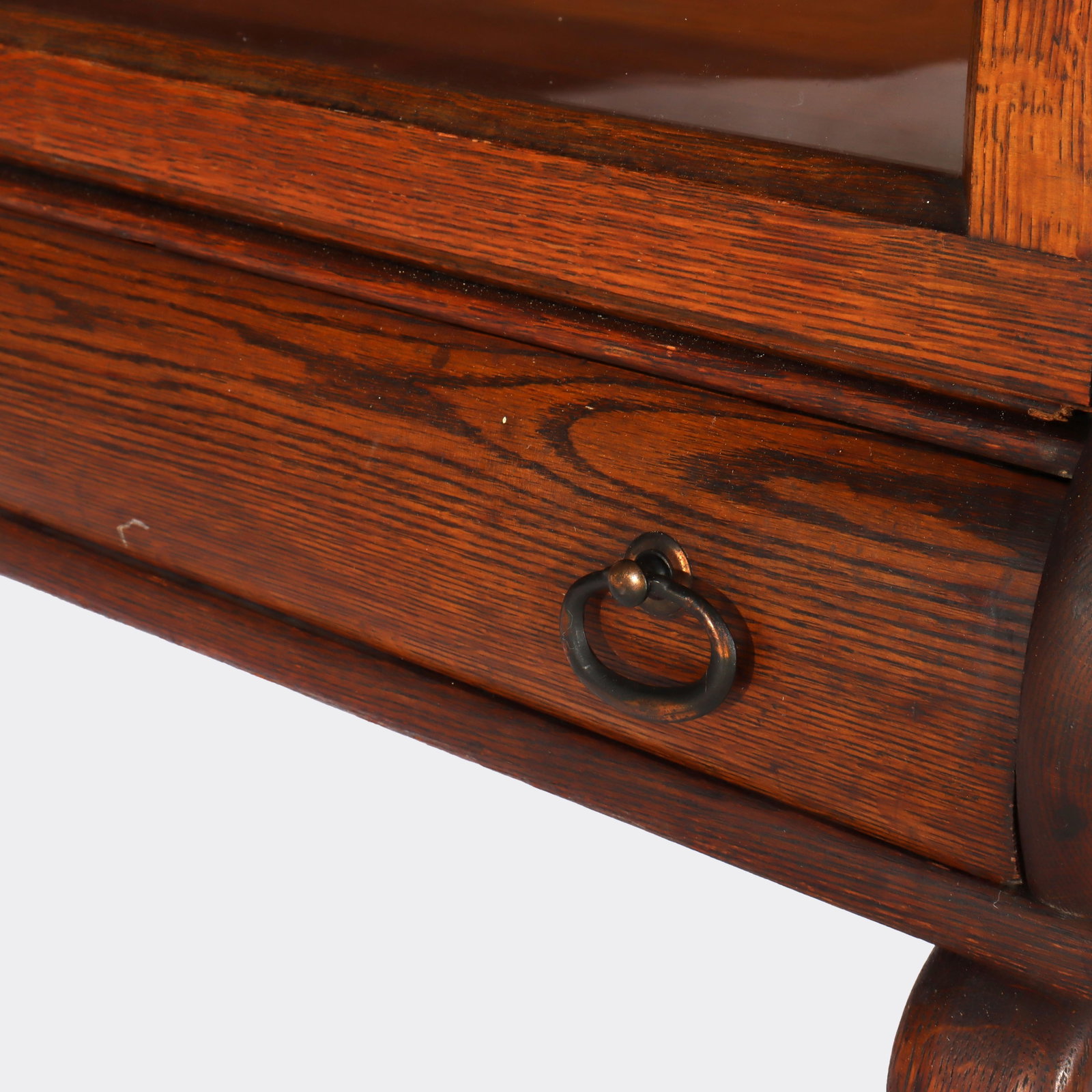 Oak Barrister Bookcase by Lundstrom 2-Stack Leaded Glass C1910 - 4