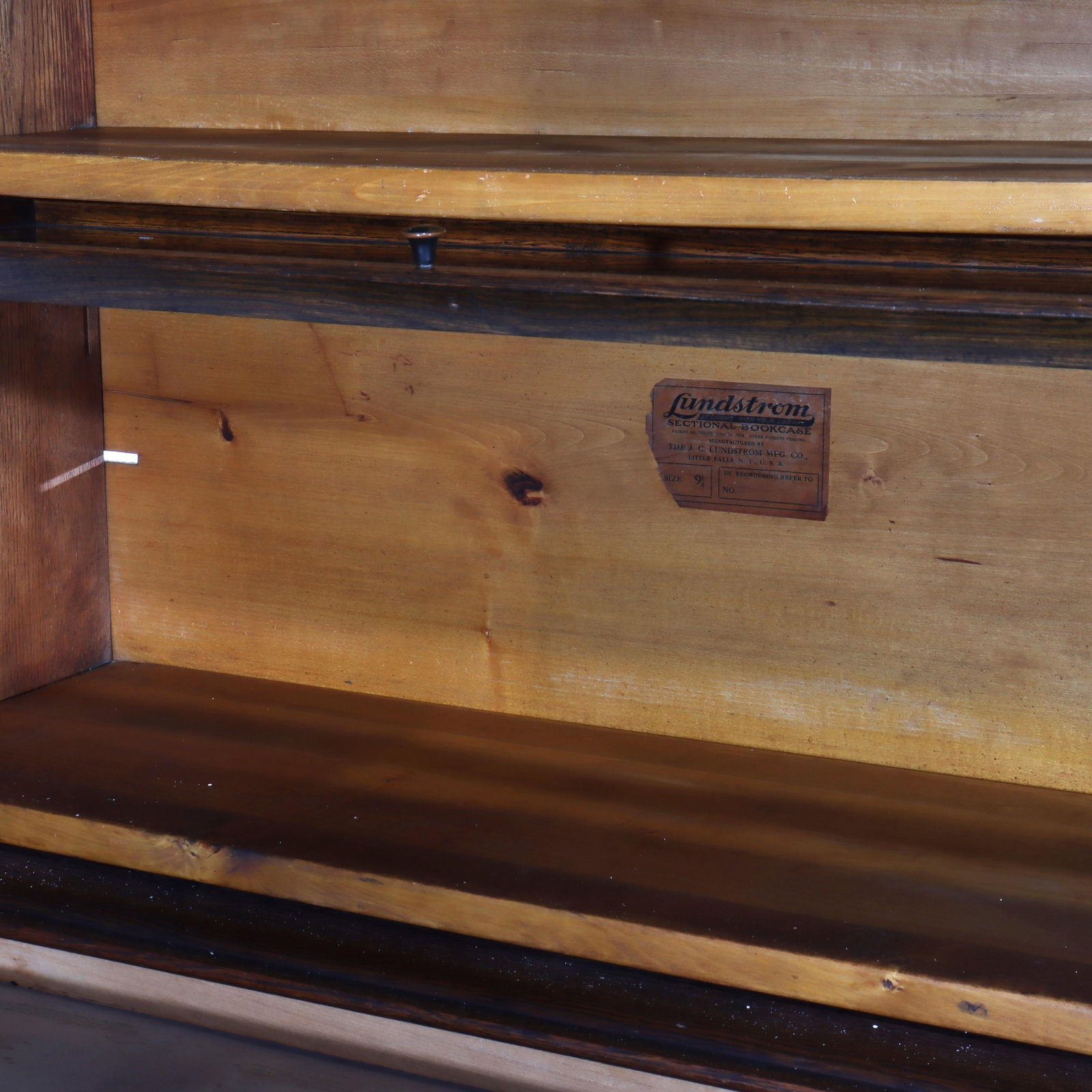 Oak Barrister Bookcase by Lundstrom 2-Stack Leaded Glass C1910 - 8