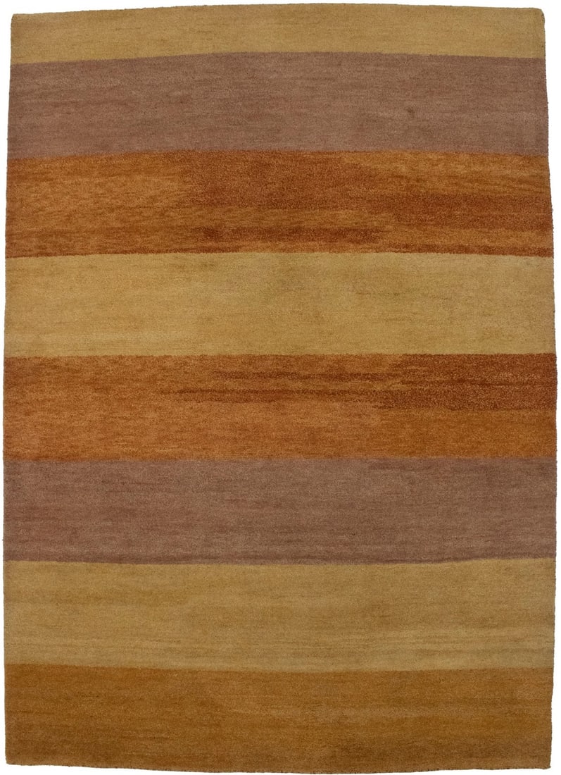 Tribal Modern Hand-Knotted Gabbeh Rug Multicolor Striped 5'9 x 8'1 (1 of 13)