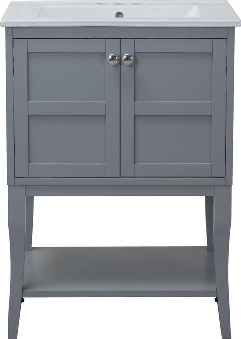 Elegant Lighting Mason Solid Wood Gray Vanity Contemporary Style: Elegant Lighting Mason Solid Wood Gray Vanity Contemporary Style This elegant vanity cabinet brings a touch of modern sophistication to any space. Crafted from solid wood, it features a sleek chrome f