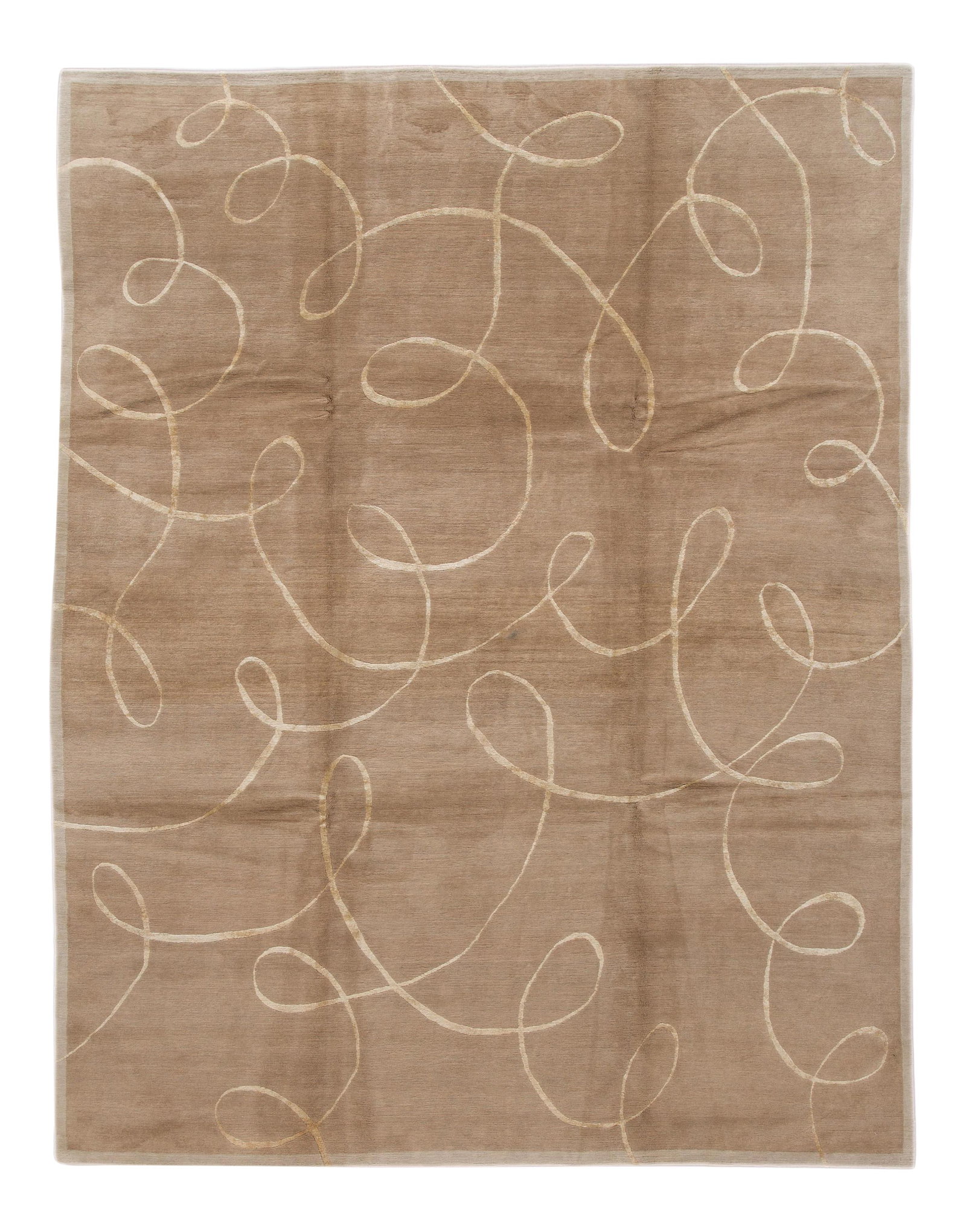 Modern Tibetan Hand-Knotted Wool Rug 9' x 12' Abstract Design (1 of 10)