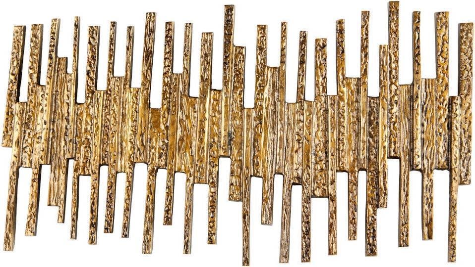 Cyan Brass Irregular Wall Sculpture 34.5 x 19.5: Cyan Brass Irregular Wall Sculpture 34.5 x 19.5 Introducing an elegant wall sculpture that showcases a unique antique brass finish, perfect for adding a vintage touch to your decor. This irregularly