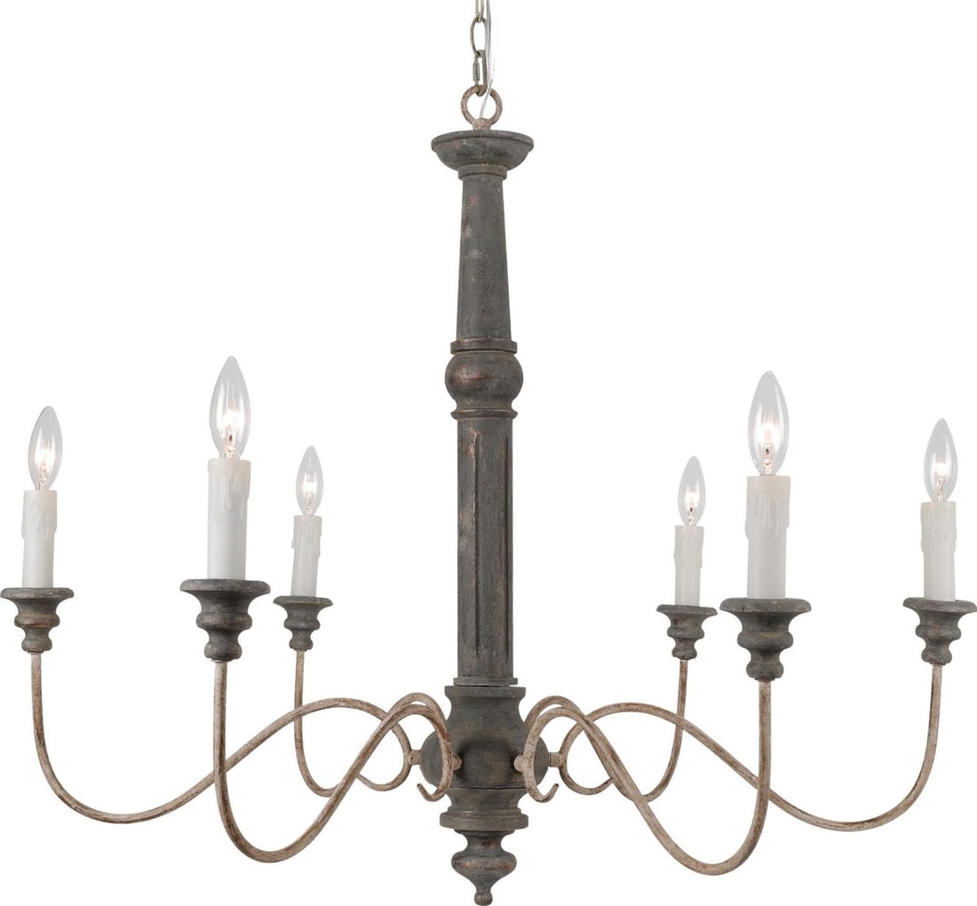 Terracotta Gothic Iron Chandelier Andrea Collection Aged Black Finish (1 of 1)