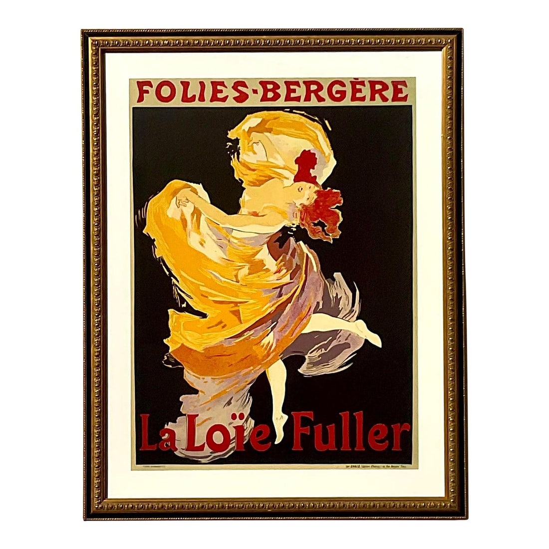 Framed French Folies Bergere Poster in Gilt Frame (1 of 10)
