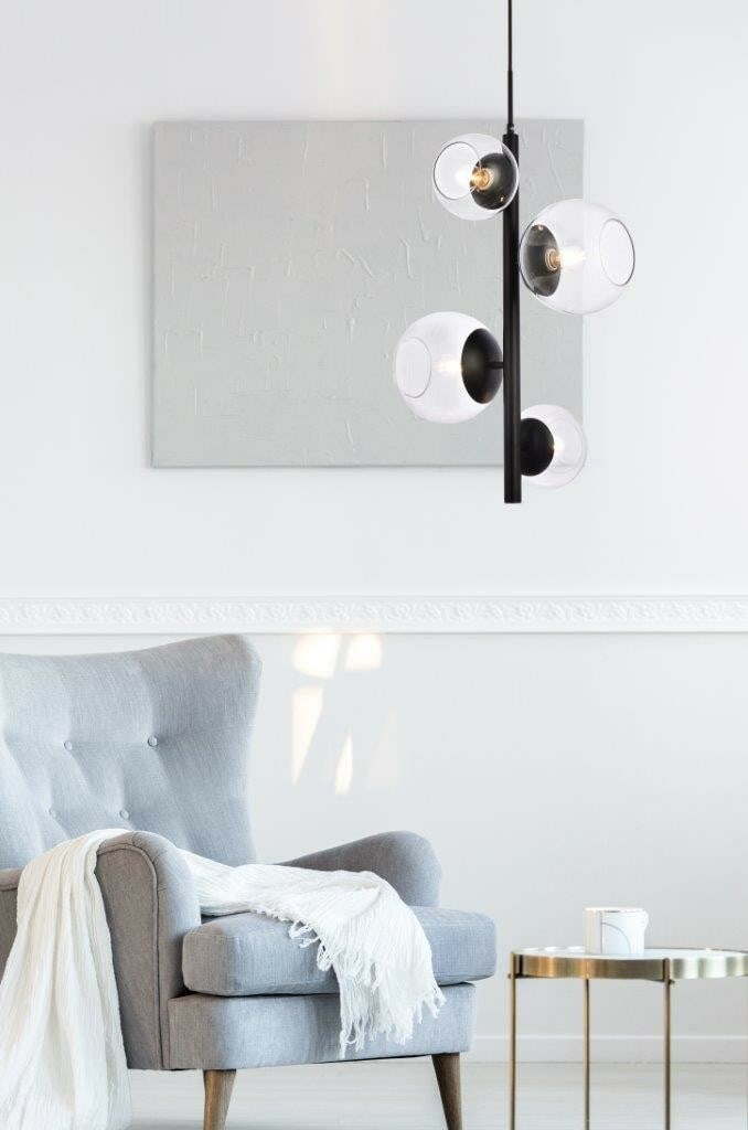 Living District Wells 4-Light Black Pendant Chandelier (1 of 9)