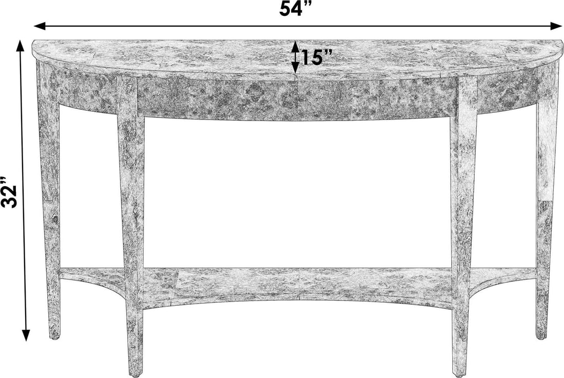 Butler Astor Demilune Console Table Dark Burl Brown Finish (1 of 1)