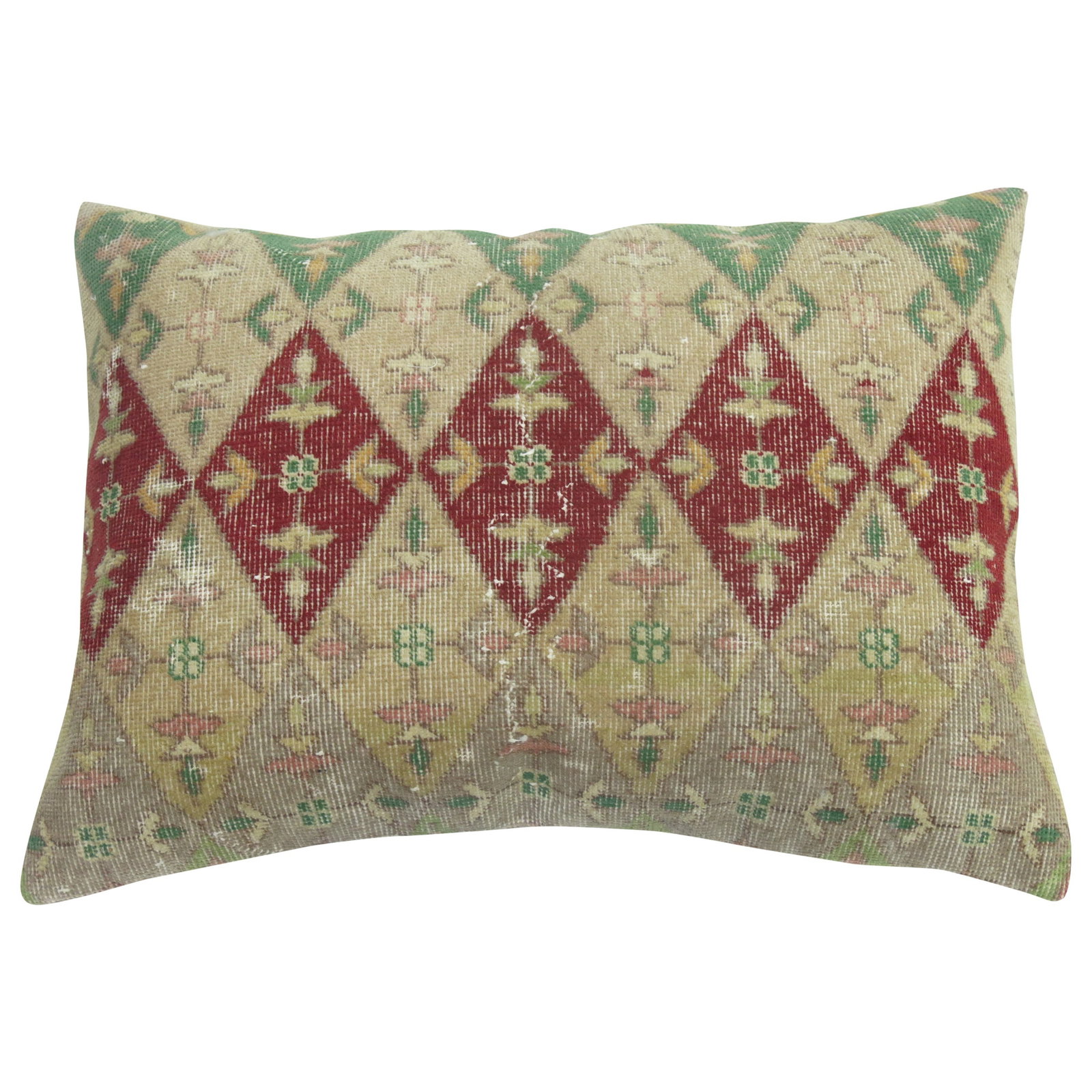 Antique Indian Agra Style Floor Pillow 24x33 Foam Wool (1 of 4)