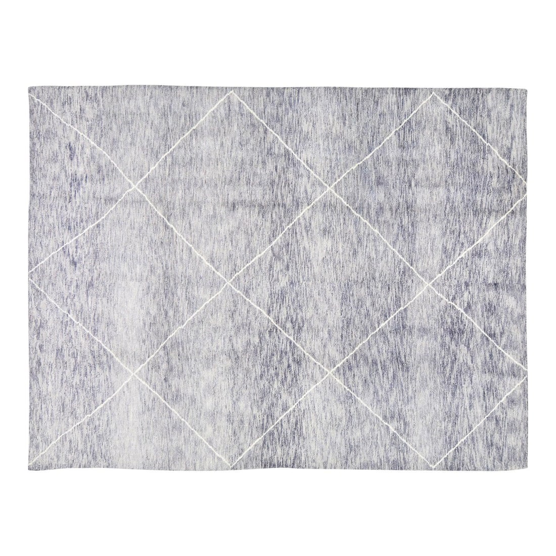 Gray Wool Moroccan Hand Knotted Area Rug 5'8x8'2: Gray Wool Moroccan Hand Knotted Area Rug 5'8x8'2 This hand-knotted wool rug showcases traditional Moroccan craftsmanship with a modern design sensibility. Meticulously crafted using age-old techniques
