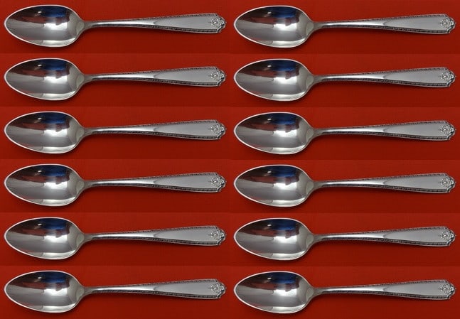 Westmorland Lady Hilton Sterling Silver Demitasse Spoon Set of 12 (1 of 4)