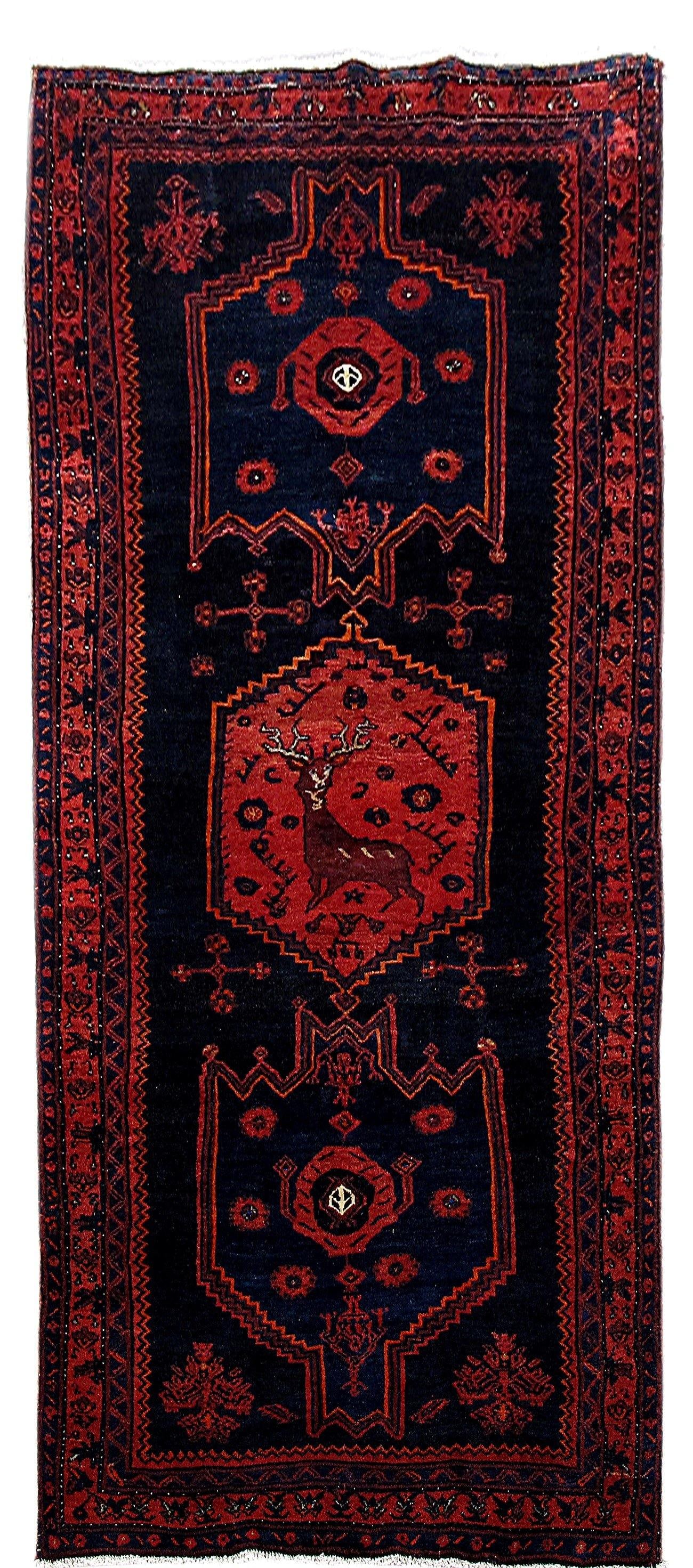 Elegant 4'3 x 9'10 Salmon Persian Hamadan Rug Handmade in Iran: Elegant 4'3 x 9'10 Salmon Persian Hamadan Rug Handmade in Iran Free continental US Shipping Introduce warmth and sophistication to your space with this exquisite 4' x 10' Salmon Traditional Persian Ha