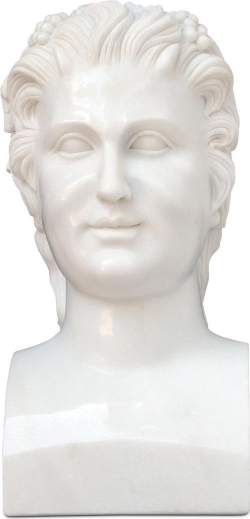 Currey Marble Bust Sculpture Youth and Wisdom 21.5H 11W 15D: Currey Marble Bust Sculpture Youth and Wisdom 21.5H 11W 15D This exquisite marble bust sculpture captures the striking features of youth and wisdom, skillfully combining artistry with timeless eleganc