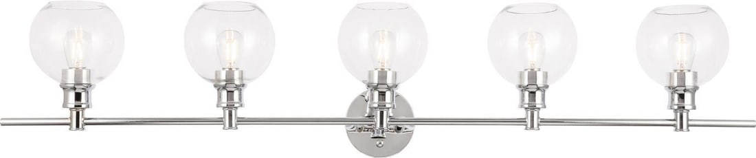 Elegant Lighting Collier 5-Light Chrome Wall Lamp UL Listed: Elegant Lighting Collier 5-Light Chrome Wall Lamp UL Listed Illuminate your space with this sophisticated 5-light wall lamp from the Collier collection. Featuring a sleek chrome finish, this lamp blen