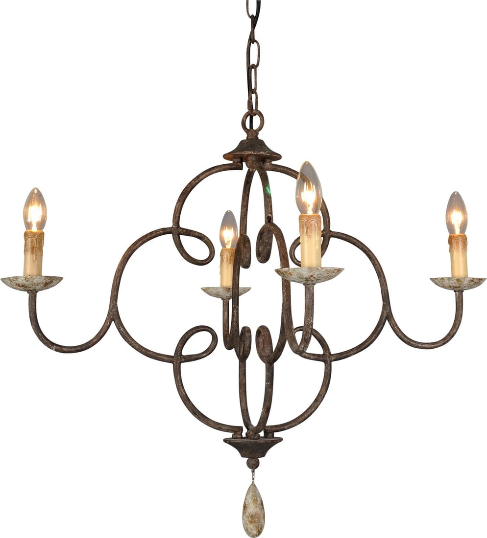 Felisa Rustic Iron Quatrefoil Chandelier 6-Light UL-Listed: Felisa Rustic Iron Quatrefoil Chandelier 6-Light UL-Listed Illuminate your space with the Felisa Rustic Iron French Quatrefoil Chandelier, a stunning piece crafted in an antique style. This
