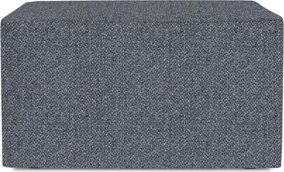 Howard Elliott Panama Blue Indigo Square Pouf 20H 18W 18D (1 of 18)