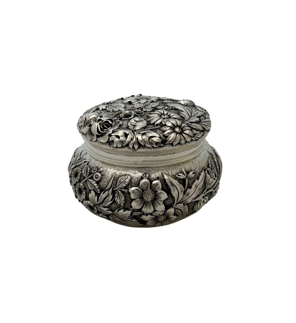 Jacobi Jenkins Sterling Silver Besumim Holder Dresser Jar Repousse (1 of 3)