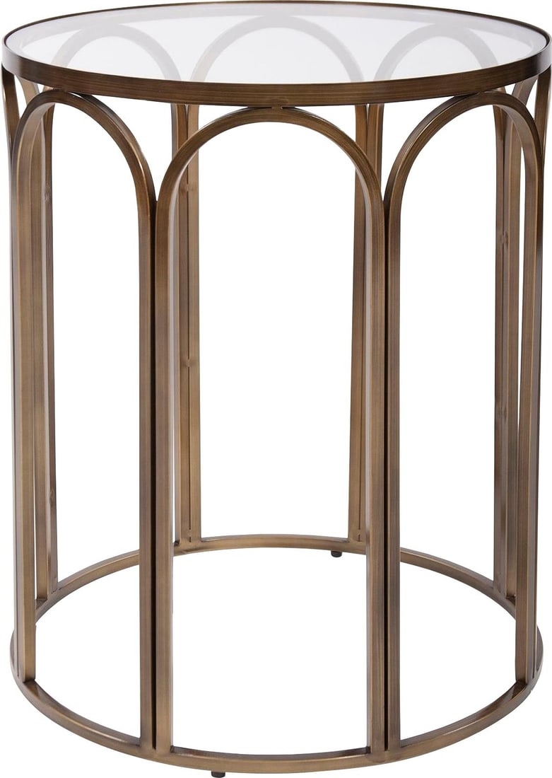 Howard Elliott Palladio Round Side Table in Brass Finish (1 of 6)