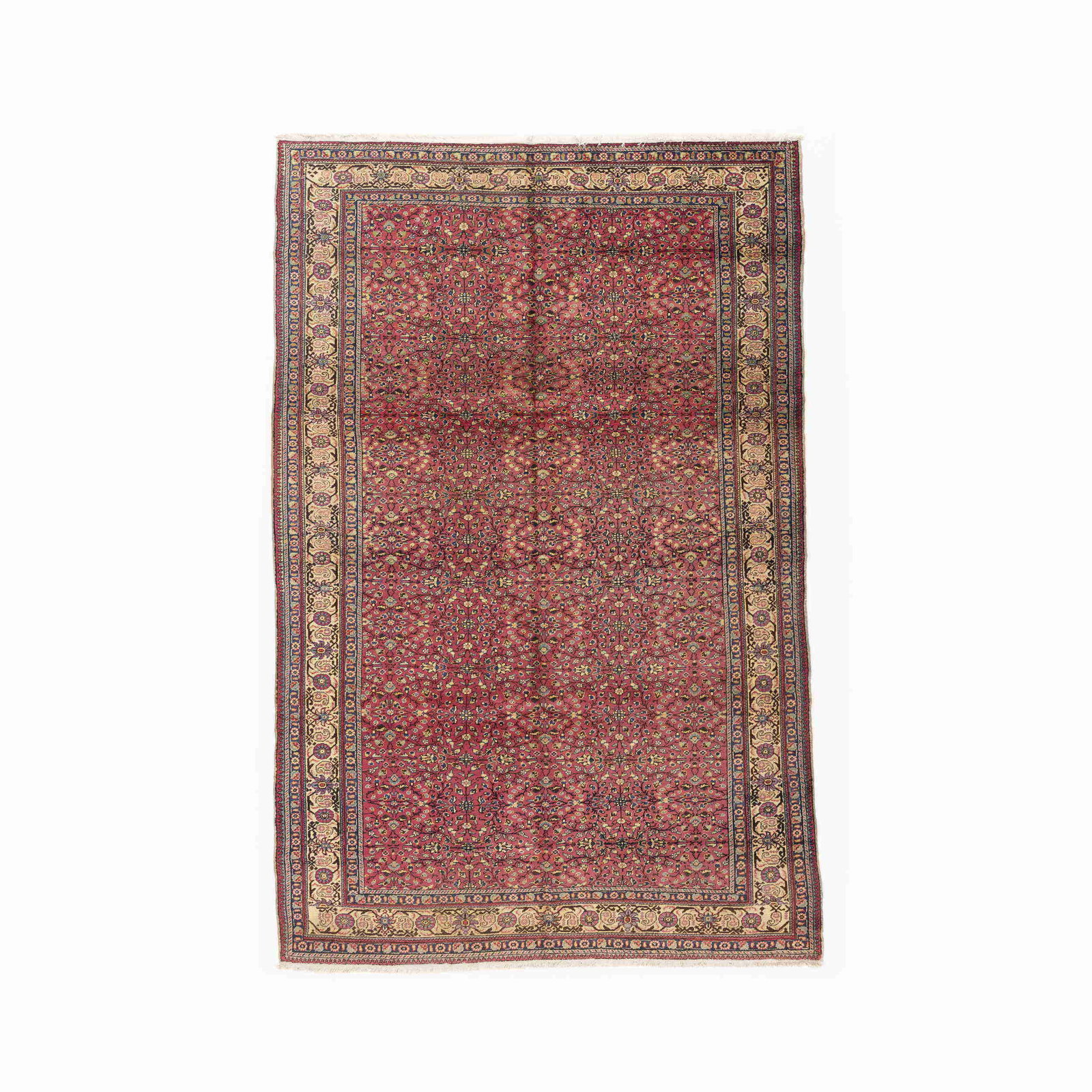 Authentic Handmade Kayseri Wool on Cotton Carpet 78 x 119.7 Inch: Authentic Handmade Kayseri Wool on Cotton Carpet 78 x 119.7 Inch Experience the exquisite craftsmanship of this Authentic Handmade Kayseri Carpet, meticulously crafted with a beautiful combination of 