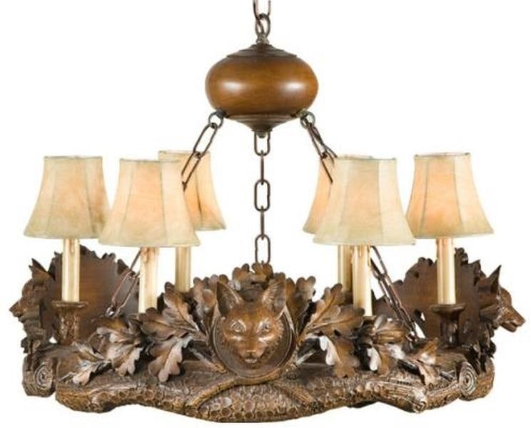 Fox Chandelier Lodge Style Hand-Painted Resin Bowl 3 Fox Heads (1 of 1)