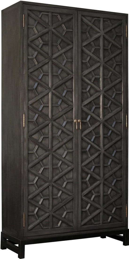 Maharadscha Hutch Matte Black Brass Accents Industrial Steel Base (1 of 6)