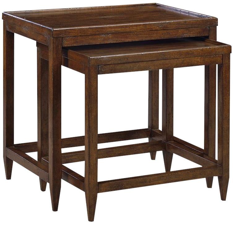 Rustic Country Style Acacia Nesting Side Tables by Oliver Home: Rustic Country Style Acacia Nesting Side Tables by Oliver Home Introducing the Country Style Acacia Nesting Side Tables, a perfect blend of functionality and rustic charm. Crafted from Acacia Crown Ve