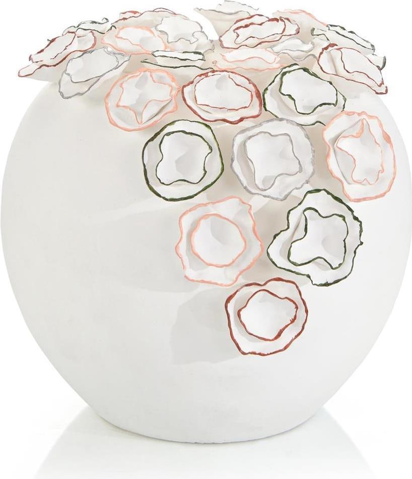 John-Richard 10.25 Oval Pearl White Porcelain Floral Sculpture: John-Richard 10.25 Oval Pearl White Porcelain Floral Sculpture This elegant porcelain sculpture showcases exquisite floral details, making it a stunning addition to any decor. Crafted with a beautiful