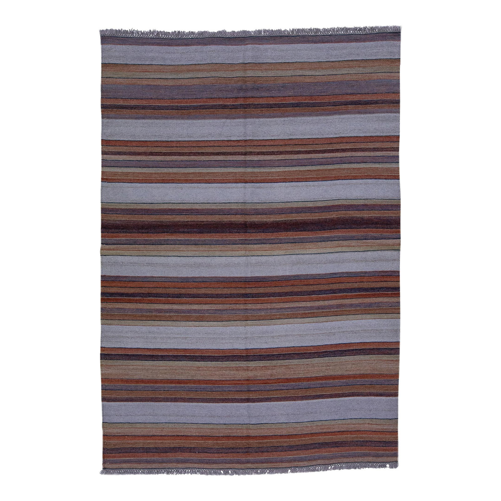 Modern Kilim Handmade Wool Rug Multicolor Geometric Design 5'8 x 8': Modern Kilim Handmade Wool Rug Multicolor Geometric Design 5'8 x 8' Enhance your living space with this stunning Modern Kilim handmade wool rug featuring a vibrant multicolor geometric stripe design. 