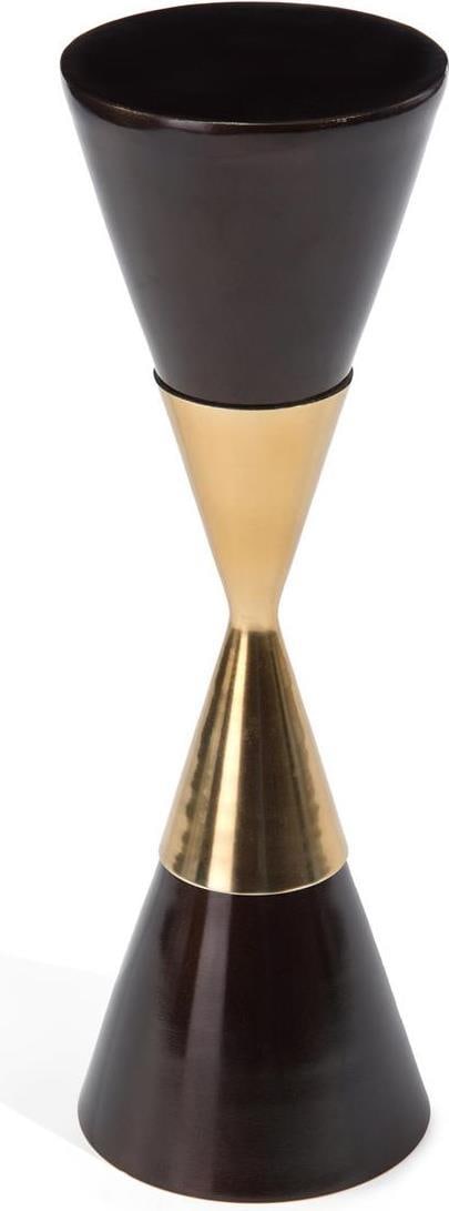 John-Richard Brass Conical Hourglass Martini Side Table: John-Richard Brass Conical Hourglass Martini Side Table Introducing the Traditional Hourglass Accent Table, a stunning piece designed to enhance your living space with its elegant vintage charm. This 
