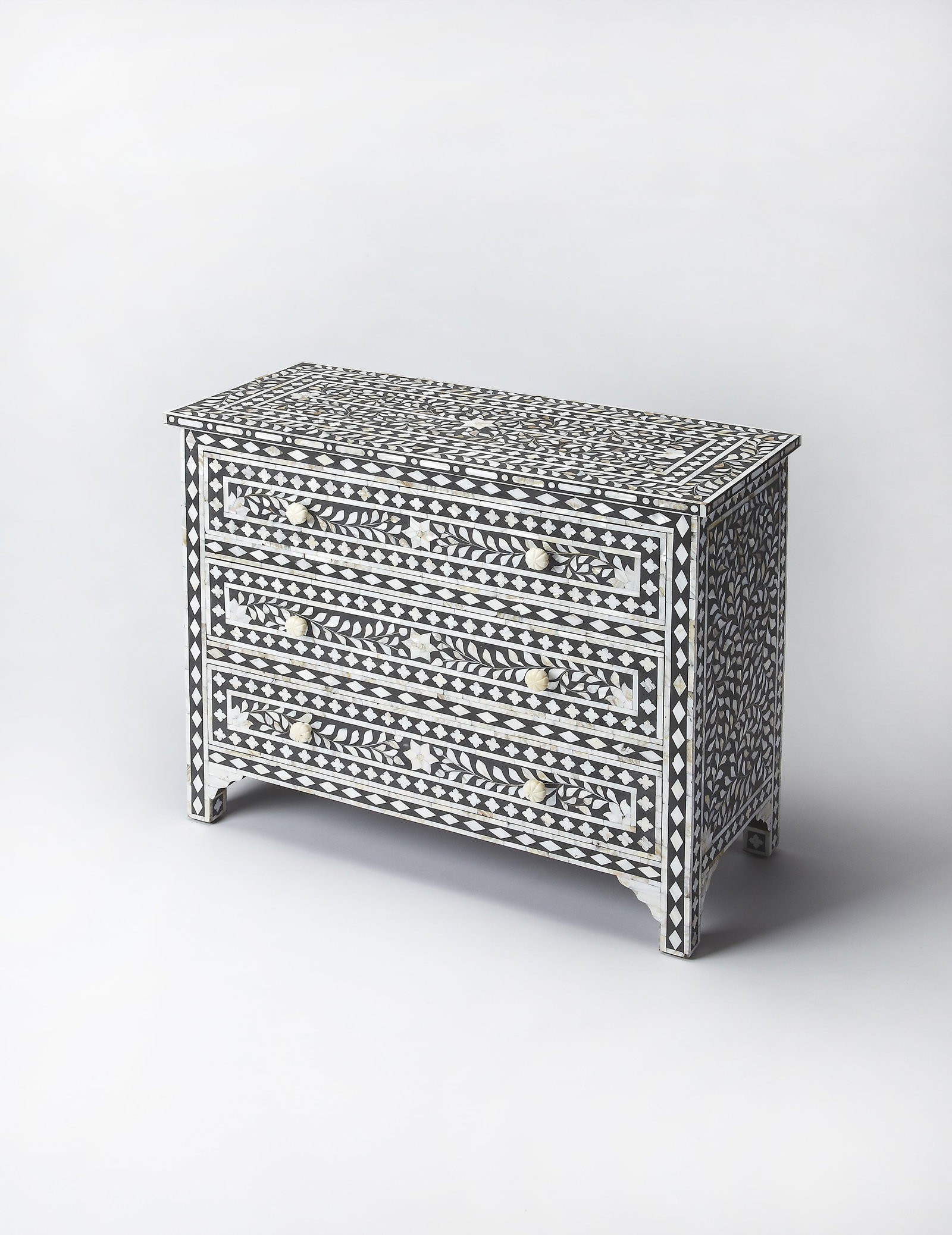 Butler Specialty Black Chest with Bone Inlay Design (1 of 4)