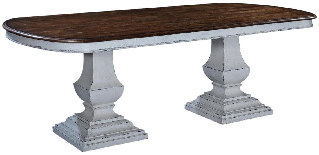 Tuscan Style Solid Wood Double Pedestal Pastry Table 84 Inch (1 of 3)