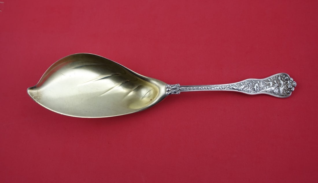 Tiffany Olympian Sterling Silver Ice Cream Server 11 3/8": Tiffany Olympian Sterling Silver Ice Cream Server 11 3/8" Discover the exquisite Olympian Ice Cream Server by Tiffany & Co., crafted from high-quality sterling silver and showcasing the intricate deta