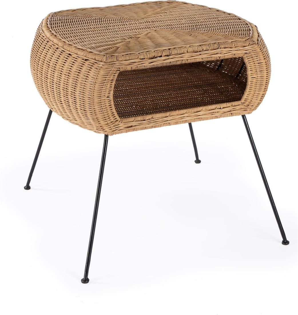 Butler Coralitta Coastal End Table Natural Rattan Brown Finish (1 of 7)