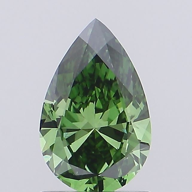 Loose Diamond - PEAR 1.02ct Fancy Vivid Green VS1: Loose Diamond - PEAR 1.02ct Fancy Vivid Green VS1 Source: This is a real non-mined Diamond that has been grown in a lab Shape: PEAR Carats: 1.02 Color: Fancy Vivid Green Certification: IGI Video: