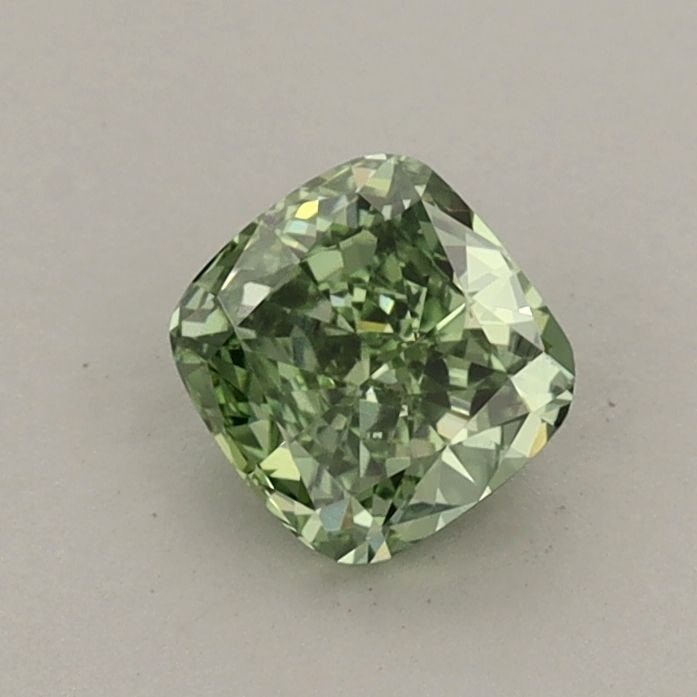 Loose Diamond - CUSHION MODIFIED 0.63ct Fancy Vivid Green VS1: Loose Diamond - CUSHION MODIFIED 0.63ct Fancy Vivid Green VS1 Source: This is a real non-mined Diamond that has been grown in a lab Shape: CUSHION MODIFIED Carats: 0.63 Color: Fancy Vivid Green Certif