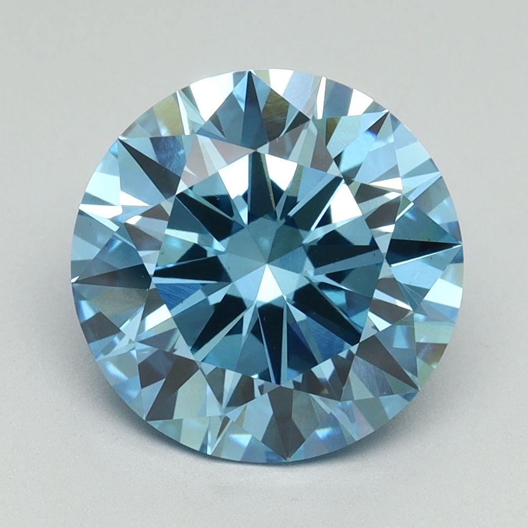 Ideal Loose Diamond - ROUND 4.03ct Fancy Vivid Blue VS1: Ideal Loose Diamond - ROUND 4.03ct Fancy Vivid Blue VS1 Source: This is a real non-mined Diamond that has been grown in a lab Shape: ROUND Carats: 4.03 Color: Fancy Vivid Blue Certification: IGI Video