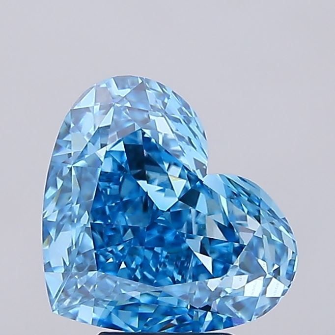 Loose Diamond - HEART 5.08ct Fancy Vivid Blue VS1: Loose Diamond - HEART 5.08ct Fancy Vivid Blue VS1 Source: This is a real non-mined Diamond that has been grown in a lab Shape: HEART Carats: 5.08 Color: Fancy Vivid Blue Certification: IGI Video: