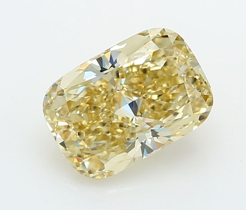 Loose Diamond - CUSHION MODIFIED 3.29ct Fancy Intense Yellow VVS2: Loose Diamond - CUSHION MODIFIED 3.29ct Fancy Intense Yellow VVS2 Source: This is a real non-mined Diamond that has been grown in a lab Shape: CUSHION MODIFIED Carats: 3.29 Color: Fancy Intense Yellow
