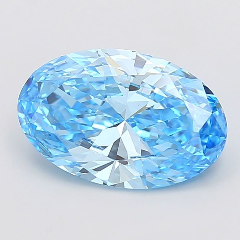 Loose Diamond - OVAL 5.01ct Fancy Vivid Blue VS1: Loose Diamond - OVAL 5.01ct Fancy Vivid Blue VS1 Source: This is a real non-mined Diamond that has been grown in a lab Shape: OVAL Carats: 5.01 Color: Fancy Vivid Blue Certification: IGI Video: