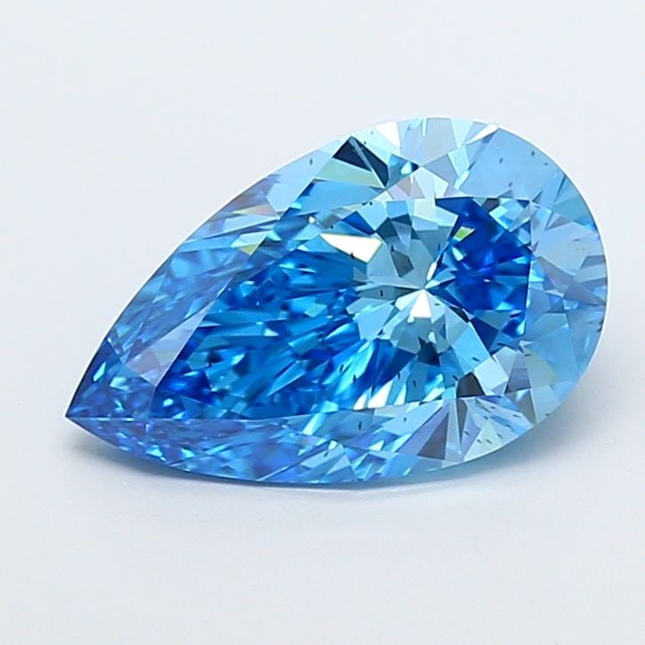 Loose Diamond - PEAR 3.8ct Fancy Vivid Blue SI1: Loose Diamond - PEAR 3.8ct Fancy Vivid Blue SI1 Source: This is a real non-mined Diamond that has been grown in a lab Shape: PEAR Carats: 3.8 Color: Fancy Vivid Blue Certification: IGI Video: