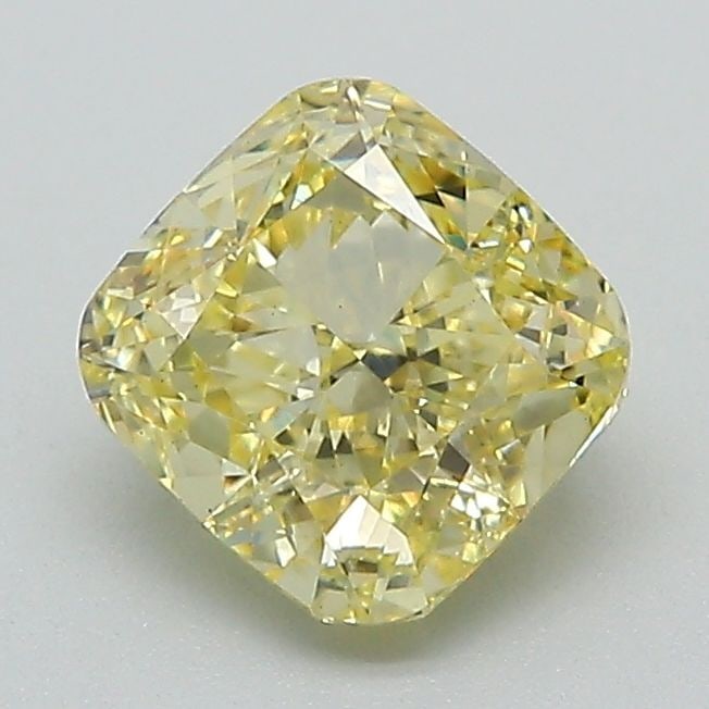 Loose Diamond - CUSHION BRILLIANT 1.35ct Fancy Intense Yellow VS1: Loose Diamond - CUSHION BRILLIANT 1.35ct Fancy Intense Yellow VS1 Source: This is a real non-mined Diamond that has been grown in a lab Shape: CUSHION BRILLIANT Carats: 1.35 Color: Fancy Intense
