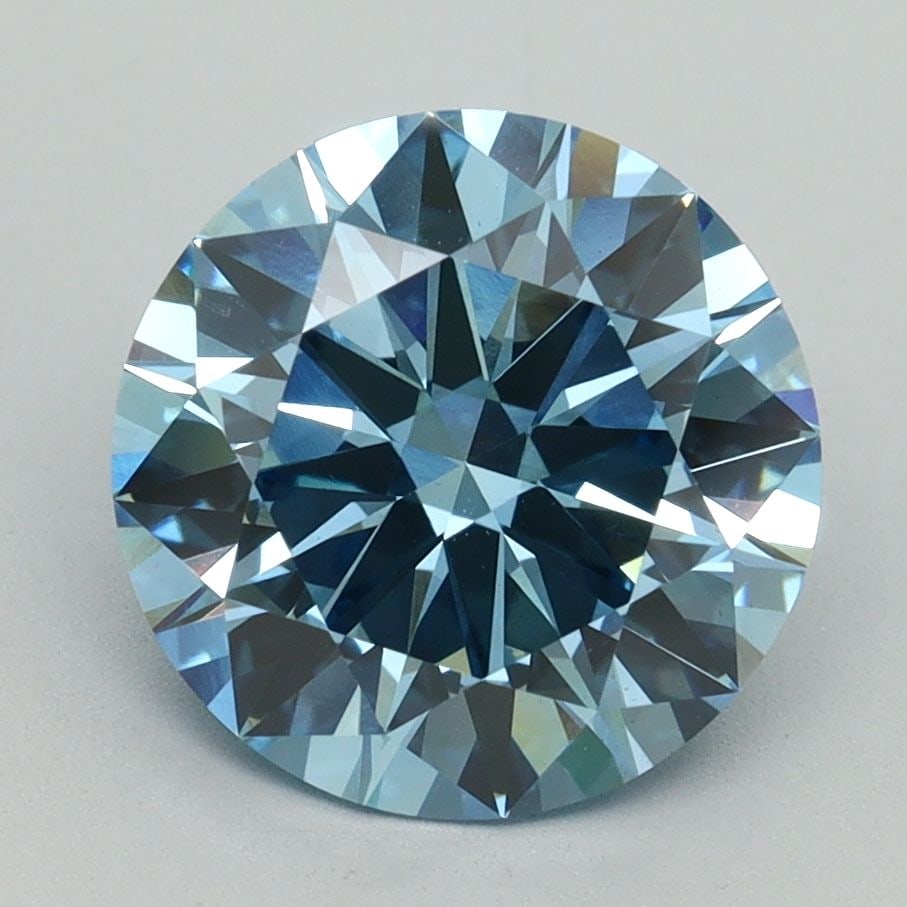 Loose Diamond - ROUND 3.01ct Fancy Vivid Blue VS2: Loose Diamond - ROUND 3.01ct Fancy Vivid Blue VS2 Source: This is a real non-mined Diamond that has been grown in a lab Shape: ROUND Carats: 3.01 Color: Fancy Vivid Blue Certification: IGI Video: