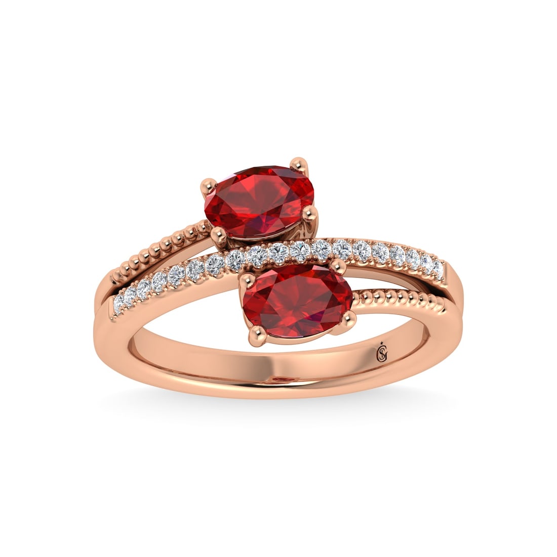 14K Rose Gold Diamond and Ruby 1 1/3 Ct.Tw. Stackable Band (1 of 4)
