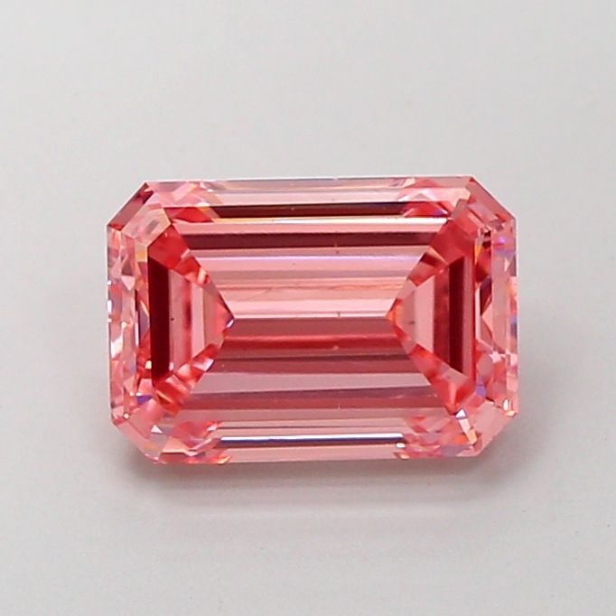 Loose Diamond - EMERALD 2.64ct Fancy Vivid Pink VVS2: Loose Diamond - EMERALD 2.64ct Fancy Vivid Pink VVS2 Source: This is a real non-mined Diamond that has been grown in a lab Shape: EMERALD Carats: 2.64 Color: Fancy Vivid Pink Certification: IGI Video: