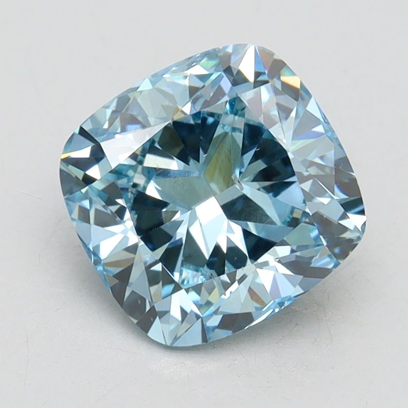 Loose Diamond - CUSHION BRILLIANT 2.02ct Fancy Vivid Blue SI1: Loose Diamond - CUSHION BRILLIANT 2.02ct Fancy Vivid Blue SI1 Source: This is a real non-mined Diamond that has been grown in a lab Shape: CUSHION BRILLIANT Carats: 2.02 Color: Fancy Vivid Blue