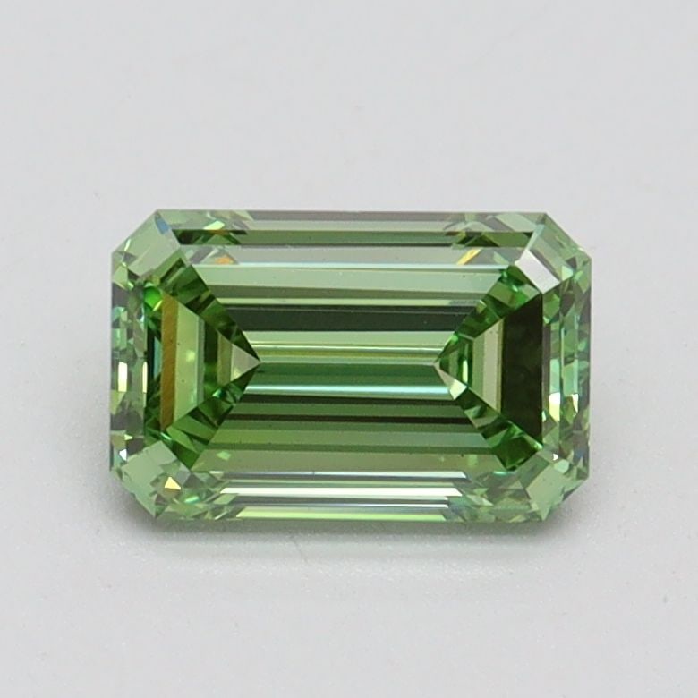 Loose Diamond - EMERALD 1.06ct Fancy Vivid Green VS1: Loose Diamond - EMERALD 1.06ct Fancy Vivid Green VS1 Source: This is a real non-mined Diamond that has been grown in a lab Shape: EMERALD Carats: 1.06 Color: Fancy Vivid Green Certification: IGI Video